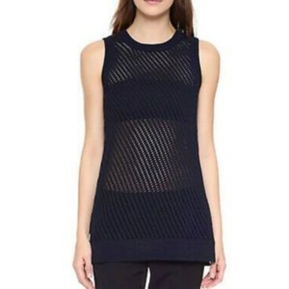 VINCE Sleeveless Mesh Stitched Top XS NWT - Picture 1 of 8